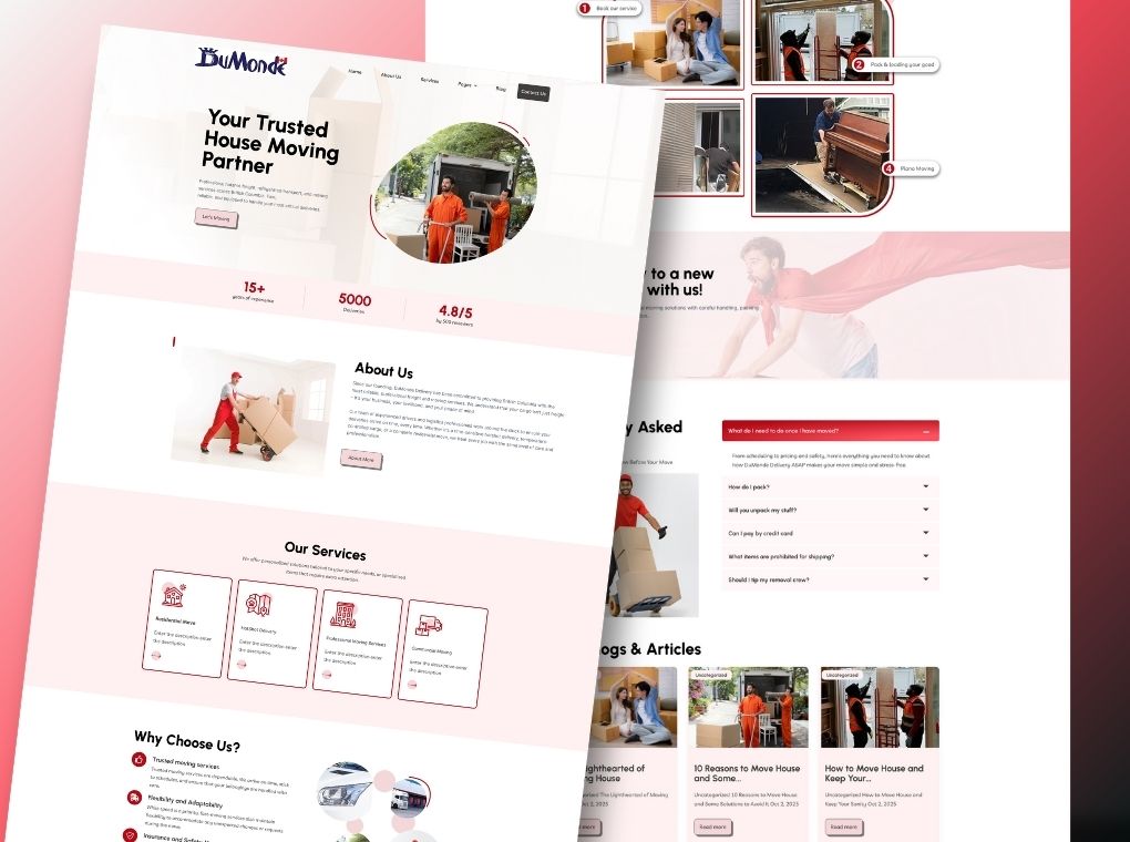 DuMonde Moving Company Website