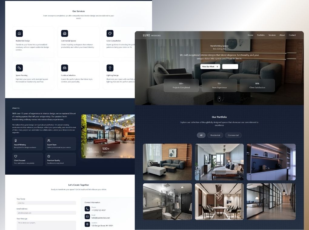 Luxe Interior Design Website